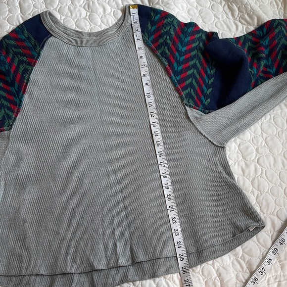 Free people we the free raglan oversized lightweight sweater xs navy blue gray - Picture 3 of 8